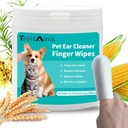 TroisAmis Pet Ear Cleaning Finger Wipes for Dog and Cat, Thick Dog Ear Cleaner Wipes with Gentle and Natural Ingredient, Remove Earwax, Debris-Sooth & Desodorize-Relieve Ear Cotch & Inflamation-50 Count
