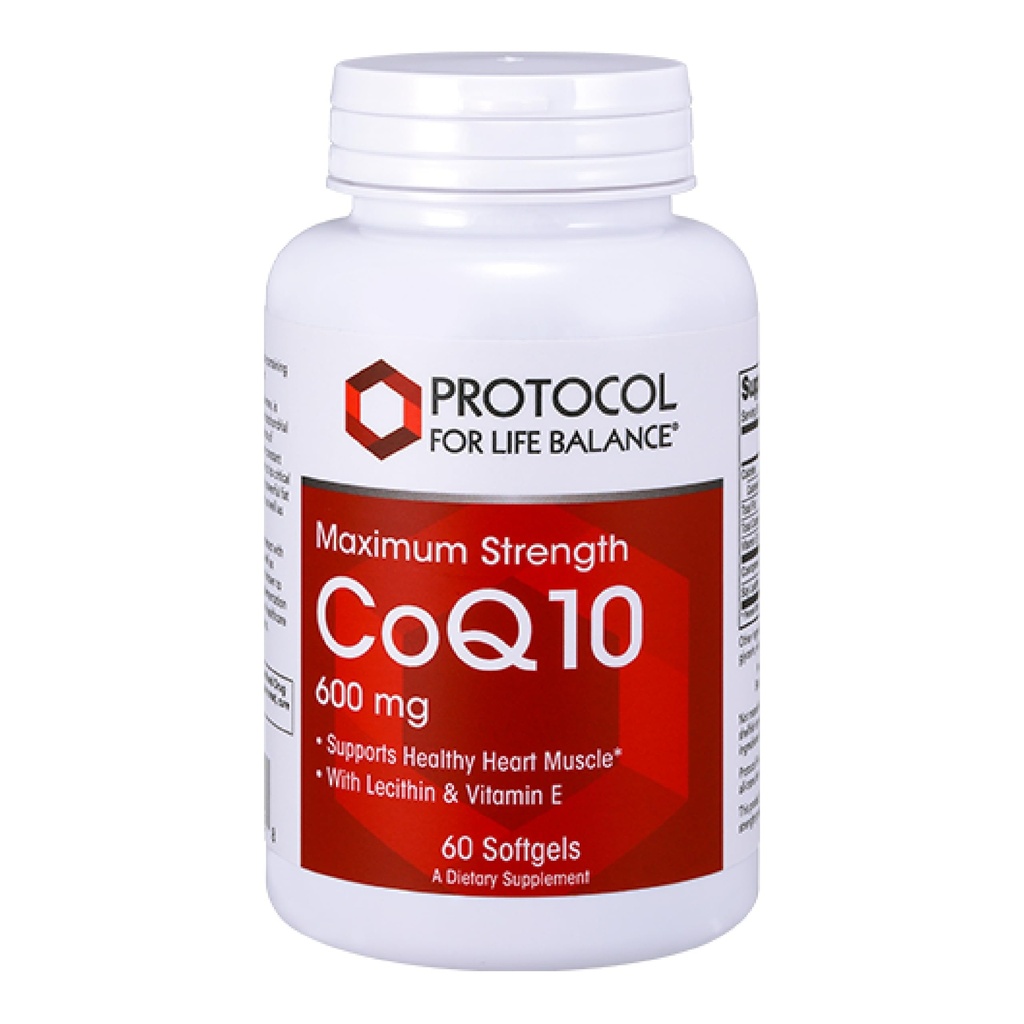 PROTOCOLO PARA A VIDA BALANCE CoQ10 600mg - com vitamina E & Lecitina de Soja - Suplemento CoQ10 - Halal & Egg Free - 60 Softgels