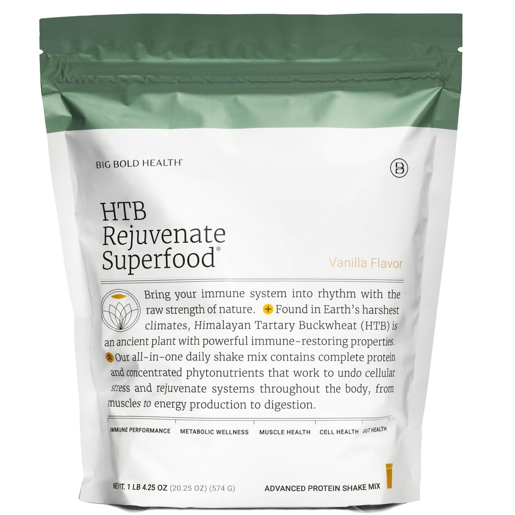 BIG BOLD HEALTH HTB Rejuvenesça Superalimento Baseado em Proteínas em Pó de Proteínas em Plantas (Himalayan Tartary Buckwheat with Polyfenóis & 17g Protein .