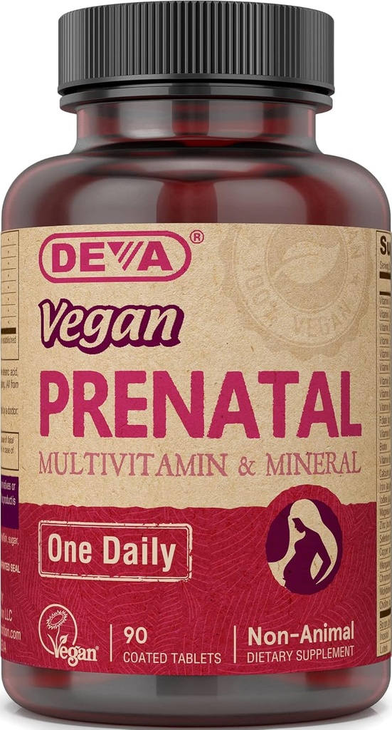 Deva Vegan Multivitamina pré-natal e Mineral - 90 Comprimidos, 2 embalagens