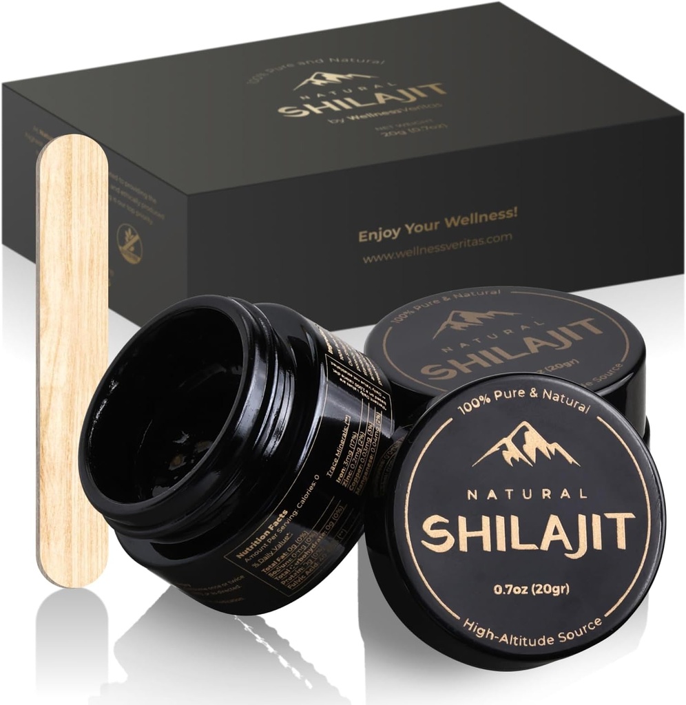 Shilajit Natural Himalaia Resina Orgânica 20 Grams, Puro Suplemento Shilajit Enriquecido Ácido Fulvico e 85+ Trace Minerals, Nutrientes Baseados em Planta para Energia, Metabolismo de Apoio e Sistema Imune