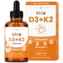 NutraChamps Kids Vitamina D 3 K2 Drops, Vitamina D3 & K2 MK-7, Vitamina D líquida para crianças 1000 UI, Ossos saudáveis, Coração e sistema imunológico, Suplemento gratuito de açúcar para crianças, 300 Servings