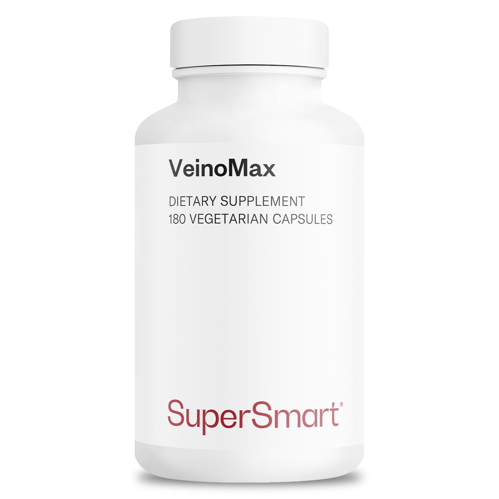 Supersmart - VeinoMax (Complexo Avançado) - com Diosmin, Hesperidina, Castanha de Cavalo, Vitexin - Suplemento de Veias - Não-GMO e Glúten Grátis - 180 Cápsulas Vegetarianas