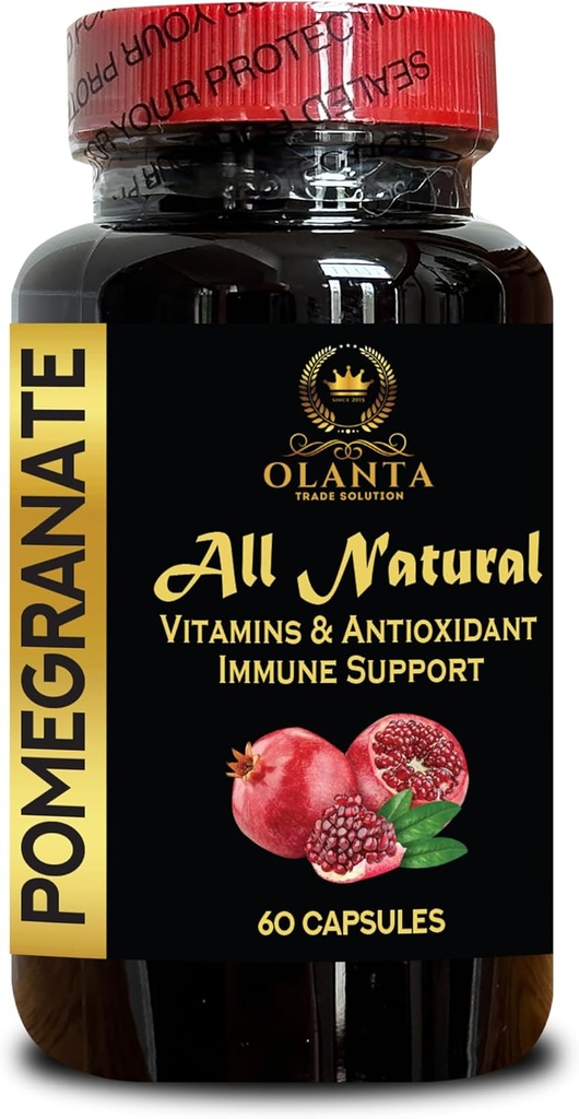 Extrato de Romã - Extrato de Romã Polifenóis Suplemento, Suporte Conjunto, Antioxidante, Extrato de Sementes de Romã, Imune Booster - 1 Frasco 60 Cápsulas