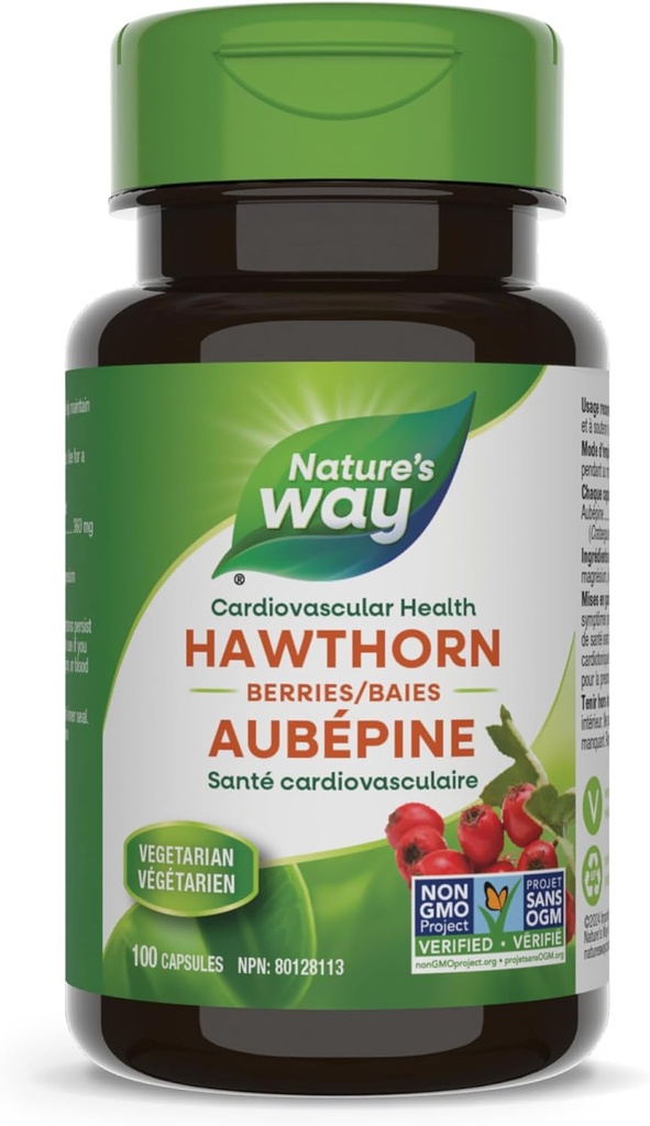Hawthorn Bagas da Natureza, Saúde Cardiovascular, 100 Cápsulas Vegetarianas