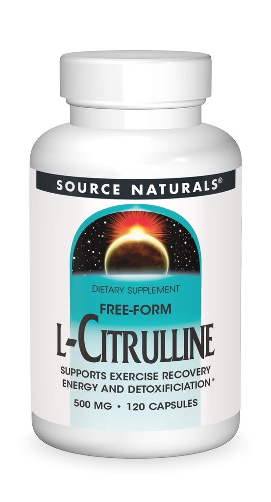 Fonte Naturals L-Citrulina - Suporta Recuperação de Exercícios, Energia e Destoxificação*, 500 mg - 120 Cápsulas