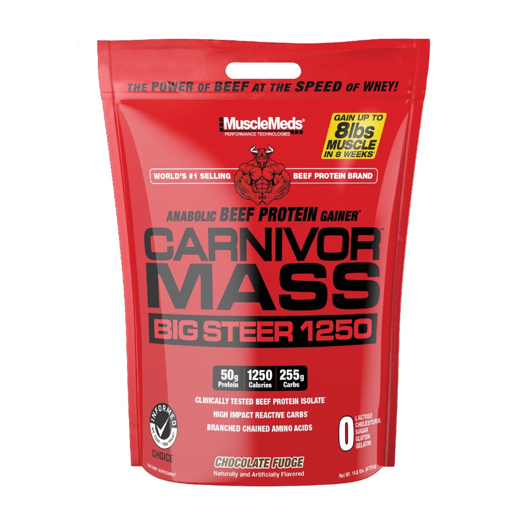 MuscleMeds Carnivor massa Chocolate Big Steer 1250, 15 Lb (Packaging May Vary)