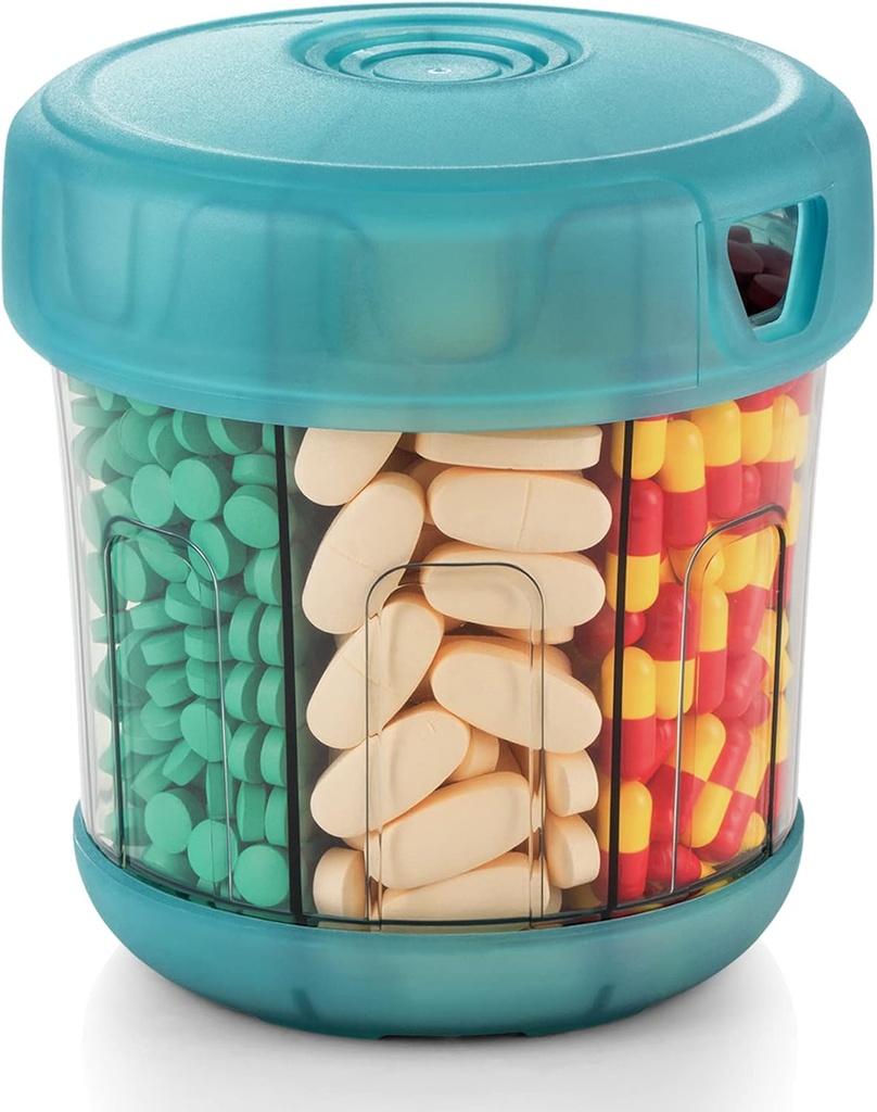 Organizador Suplemento Extra Grande com XL 7 Compartimentos Grandes, TPU Soft Lid Fácil de Carregar e Usar Dispensador de Comprimidos, 1 mês Jumbo Vitamina Holder Medicine Armazenamento