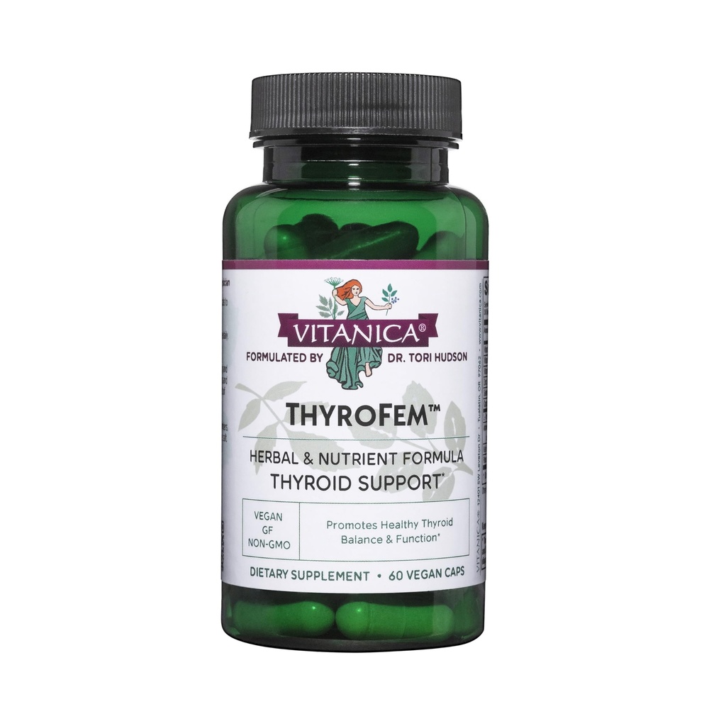 Vitanica ThyroFem, Suporte da glândula tiroide, Vegan, 60 Cápsulas