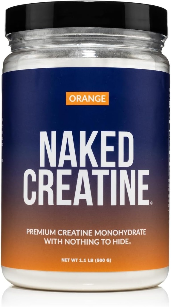 NAKED Laranja Micronizada Pura Creatina Mono-hidratada - 36 Servings - 500 Grams, 1.1Lb Bulk, Vegan, Não-GMO, Gluten Free, Soy Free.