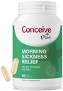 CONCEIVE PLUS manhã alívio da doença - Puro pó de gengibre seco - Alívio de náuseas, movimento & desconforto estômago durante a gravidez - Essencial para esperar as mães - Não-GMO - 60 Cápsulas Vegan