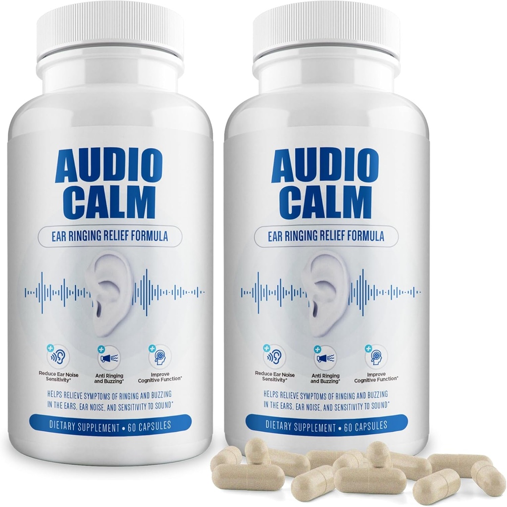 Audio Calm - Tinnitus Relief Supplement - Alivia o toque do ouvido, Buzzing, Clicando em 60 cápsulas (2)