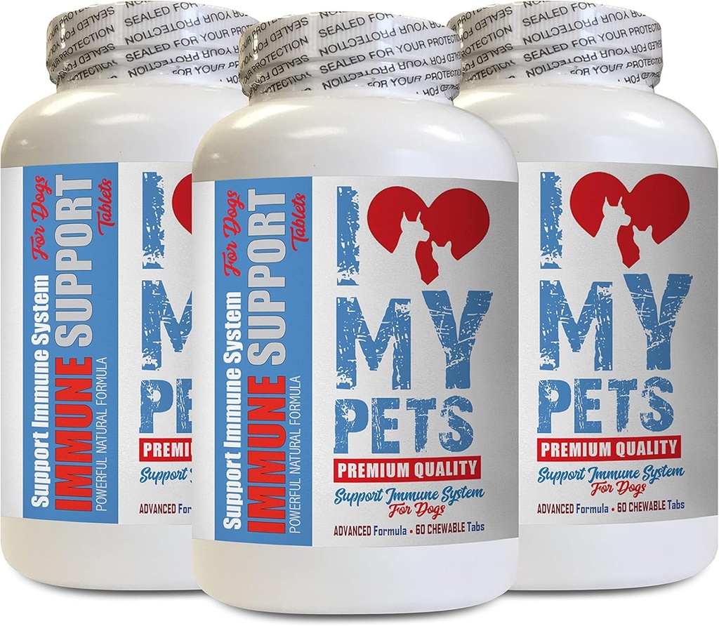 Cão antioxidante - Dog Imune Support - Booster - PET saudável - Suplemento - Dog Imune Treats - 180 Doces (3 Garrafas)