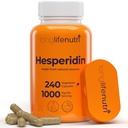 Hesperidina 1000mg, 240 Cápsulas (4 Mês de Fornecimento), Suporta Saúde Cardiovascular, Pressão Arterial e Circulação, Suporte Imune, Antioxidante Potente e Benefícios da Função Vascular, Made in USA