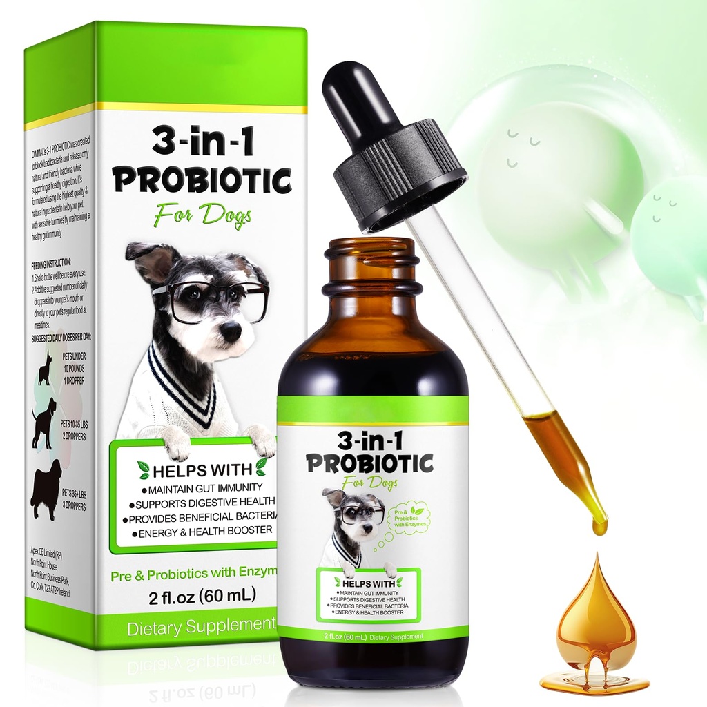 Probióticos para cães,3-em-1 probióticos do cão,Probióticos do cão para apoio digestivo, Suplementos probióticos do cão,Probióticos do pet para cães, Probióticos líquidos para cães