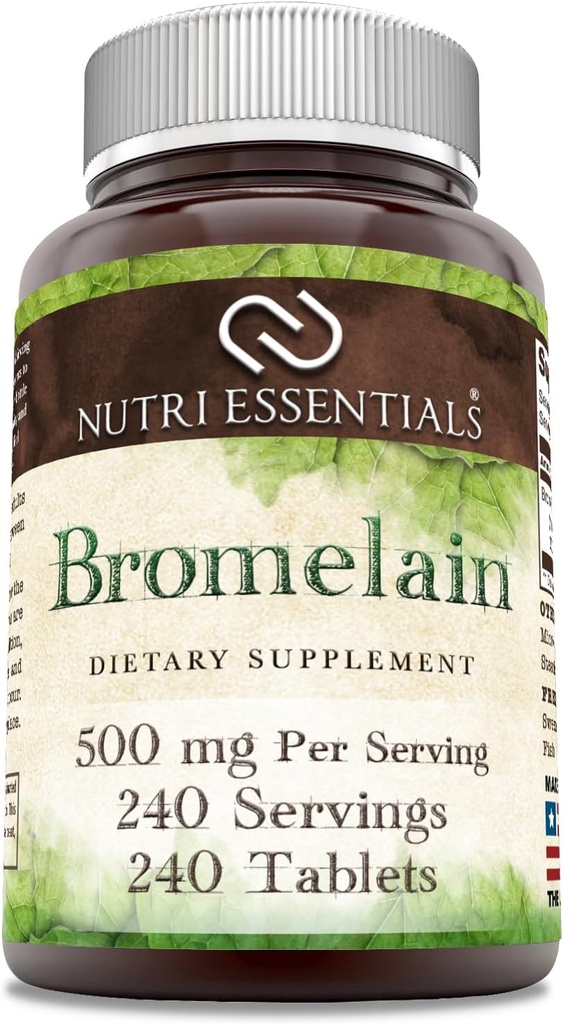 Bromelaína 500 mg 240 Comprimidos Suplemento □ Não- OGM □ Glúten Livre