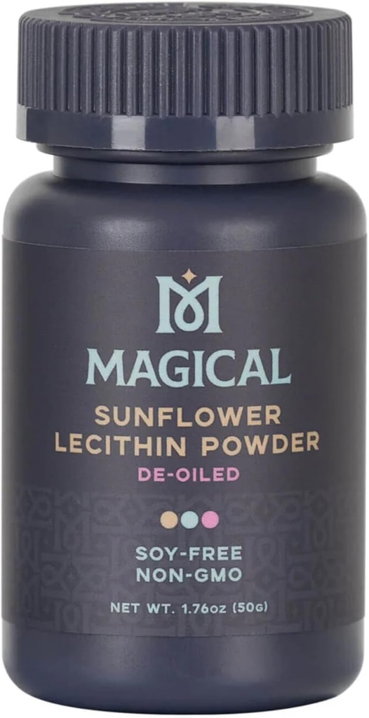 Magical manteiga girassol Lecitina em pó – Sem soja, Não-GMO, Vegan & Kosher manteiga & estabilizador de óleo para cozimento e cozimento, 1,76 oz