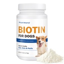 Biotina para cães, Suporta revestimento brilhante e pele saudável, Fortalece as unhas do cão, Biotina em pó Suplemento para pastoreio de cão, Alívio de pele seca para cães, 6 oz
