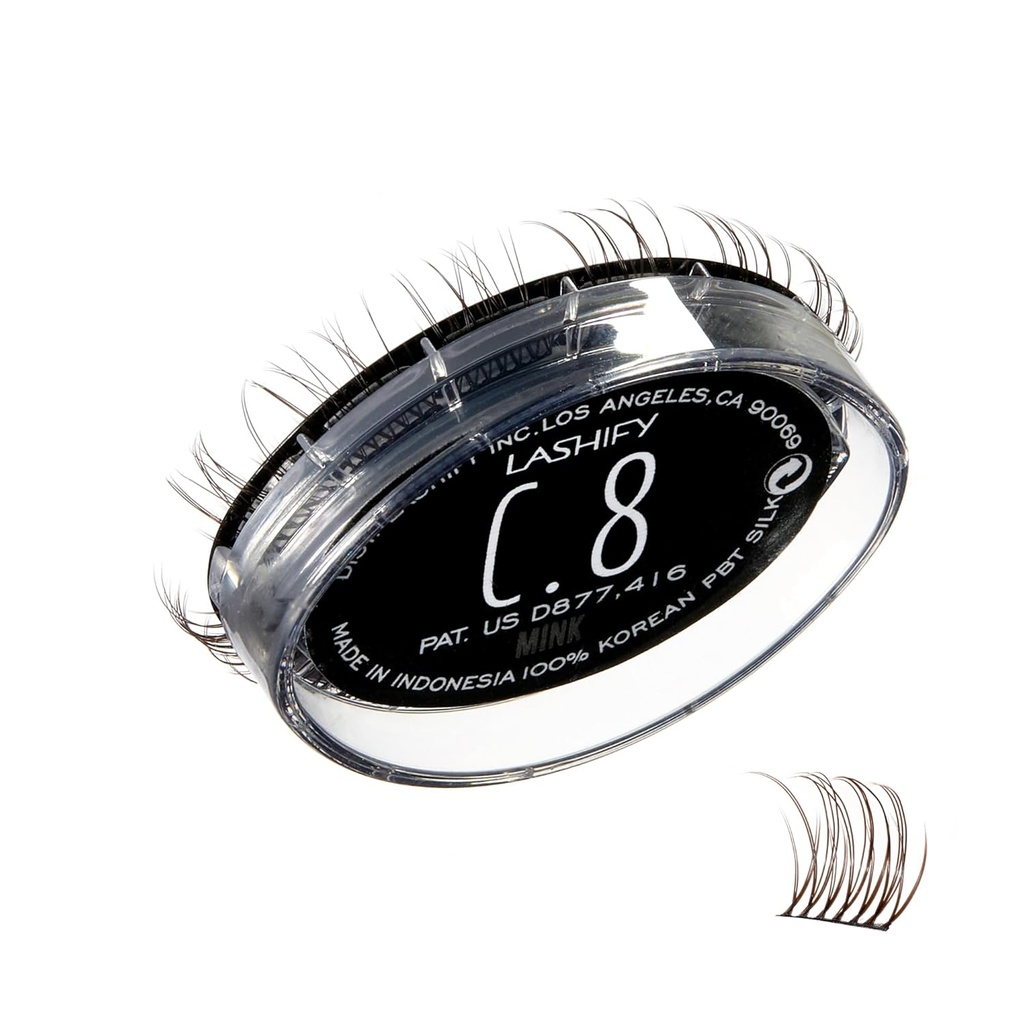 Lashify Curl 8mm Gossamer Extensões Cílios Refil, Cor Minx, DIY Cílios falsos para um olhar natural