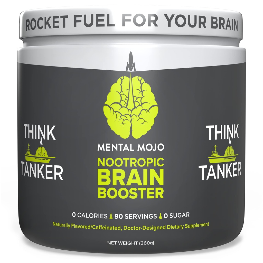 Nootropic Brain Booster (90 Servings) Nootropic Drink Mix & Supplement - Brain Fuel Boosts Energy, Focus & Memory - Zero Calories, Sugar Free - Kiwi Morango