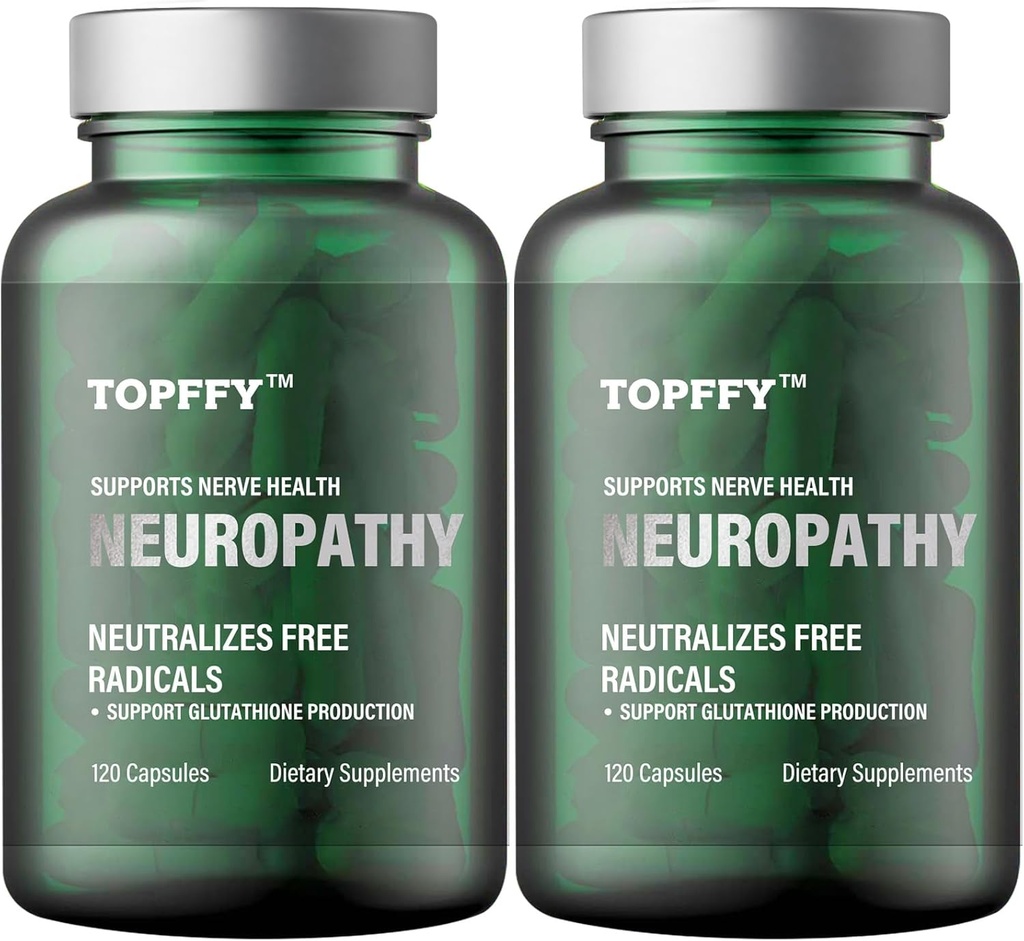 Neuropatia Mistura nutricional para alívio de desconforto nervoso, com ácido alfa lipoico 600mg -Benfotiamina, vitamina natural do nervo de força máxima, adequado para pés, mãos, dedos dos pés, pernas