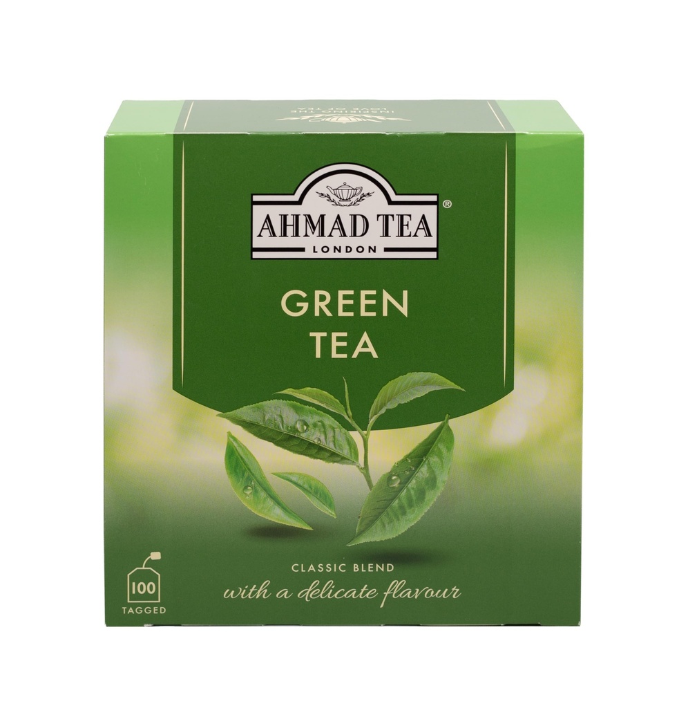 Ahmad chá chá verde, chá verde sacos de chá 100 ct - Cafeinado & Açúcar-livre