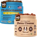 Natural Dog Company Multivitamin & Liver & Kidney Chews Bundle - Suporte à saúde abrangente para cães idosos, promove a desintoxicação, melhor digestão, pele radiante & casaco, fácil de administrar