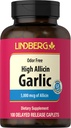 Lindberg suplemento de alho comprimidos 500mg , 100 Caplets , odorless com alta allicin (5000mcg) , Extrato de allium sativum , não-GMO, sem glúten