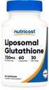 Nutricost lipossomal Glutationa Suplemento 60 Cápsulas, 720 mg por serviço - Vegan, GMO-Free, 30 Servings