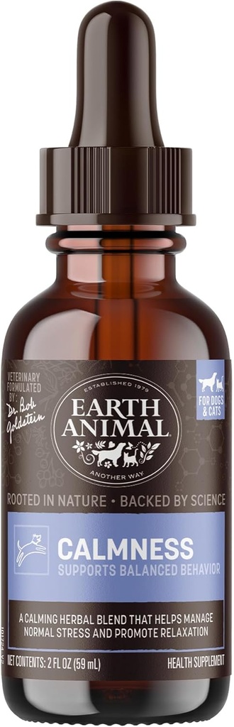 Terra animal suplemento líquido boticário - calma remédios ervas para cães e gatos - 2 fl oz