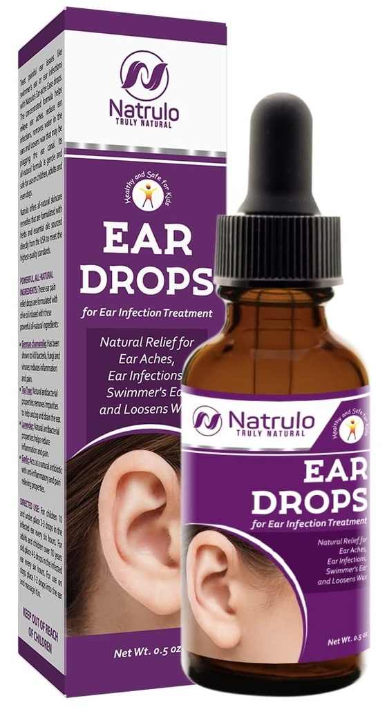 Gotas de ouvido naturais para a infecção do ouvido – Eardrops homeopáticos para adultos, crianças, bebê, e animais de estimação – Alivia dores de ouvido, ouvido de nadador, & Loosens Wax – Crianças Safe Ear Health Made in USA