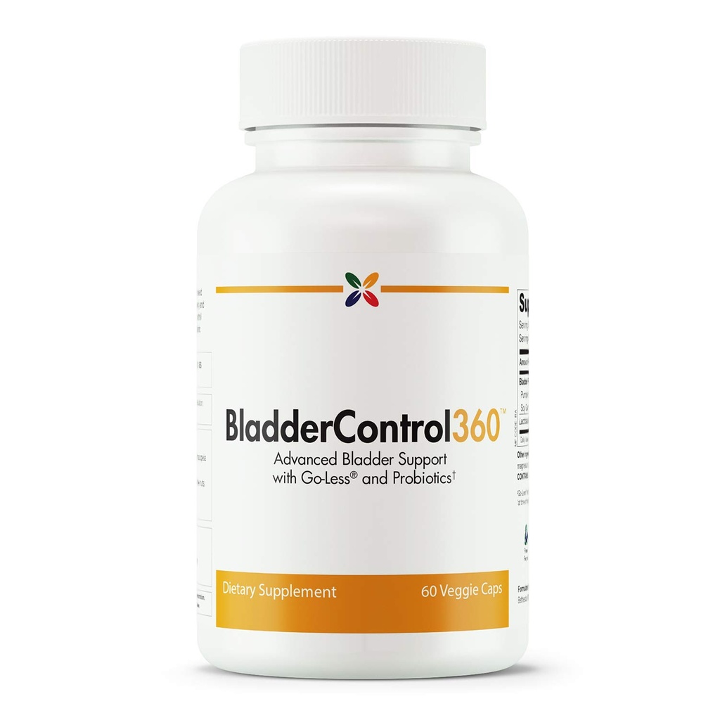 Stop Aging Now - Fórmula BladderControl360 - Suporte de controle de bexiga - Go-Less & Probióticos - Suplemento Probiótico de Saúde Urinária - Lactobacillus Rhamnosus, Pumpkin Seed & Soy Germ Extracts - 60 Vcaps