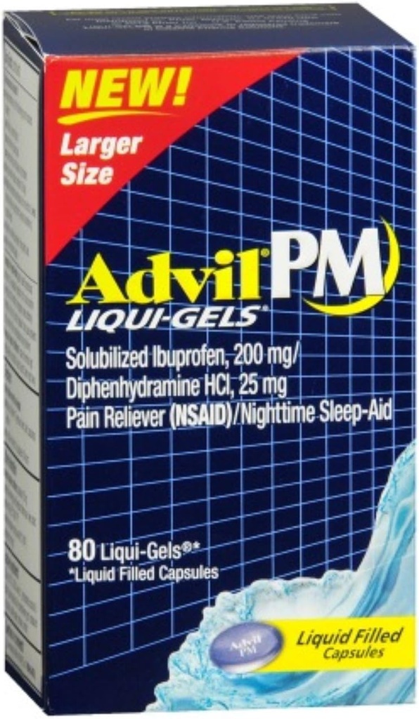 Advil PM Ibuprofeno 200 mg Liqui-Gels 80 ea (Pack de 9)