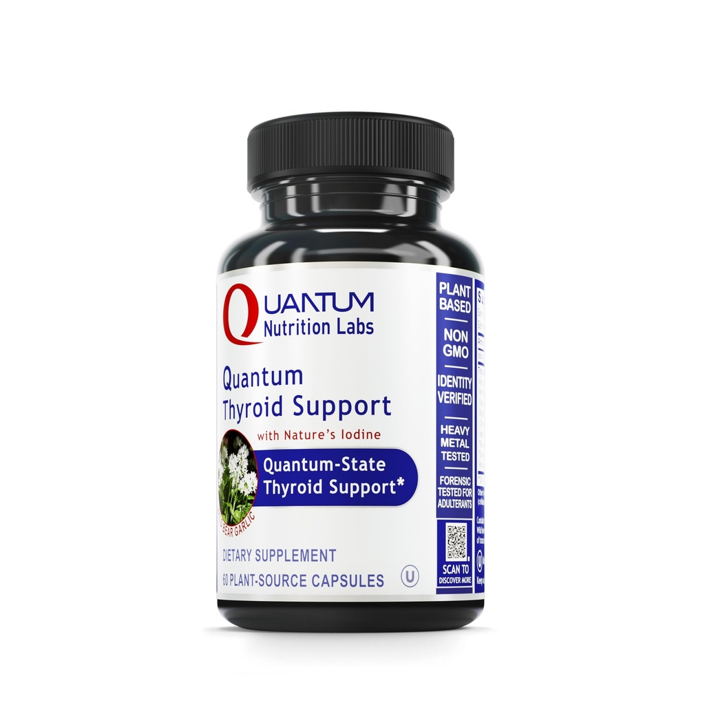 QNL Quantum Thyroid Support Supplement - Pure Thyroid Support Complex - Aids equilíbrio hormonal para mulheres e homens - Vegan Thyroid Complex - Características Iodine - 60 Cápsulas fonte de plantas