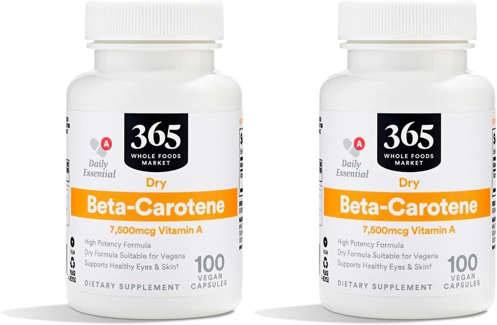 365 por mercado inteiro de alimentos, Beta caroteno seco 15000 MCG, 100 contagem (Pacote de 2)