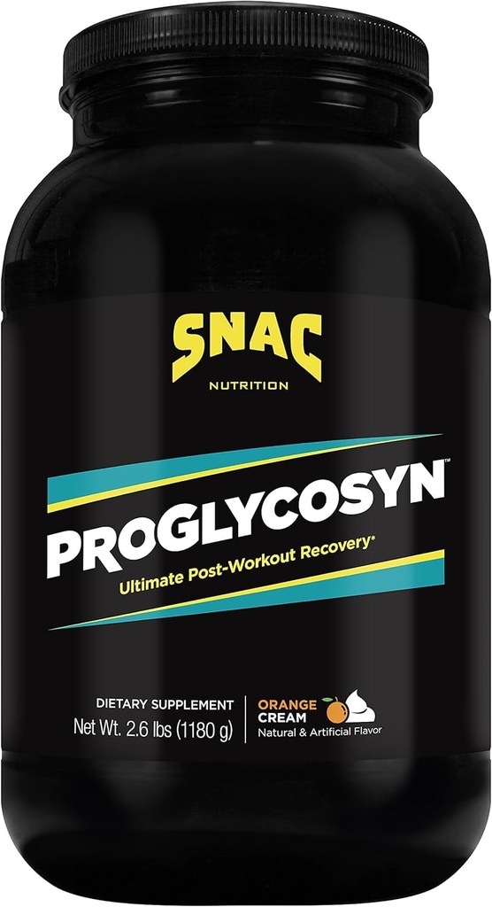 SNAC Proglicosyn Ultimate pós treino fórmula de recuperação, creme de laranja, 2,6 libras