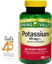 Spring Valley Potássio Coração Saúde Suplemento dietético Caplets, 99 mg, 250 Count, Pacote de Gluconato de Potássio com 45 Diabetes descodificados de Lual