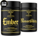 Ambrosia Nomorbidity Advanced Appetite Control & Ember Thermogenic Fat Burner (Gerenciamento poderoso de fome, suporte de apetite e sistema de queima de gordura com KSM-66 Ashwagandha, Garcitrina, CapsiMaxTM, África