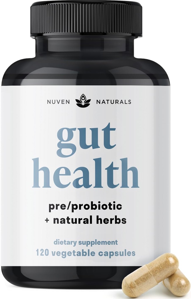 Tudo-em-um Gut Saúde w/Probióticos, Prebióticos, Plantas Suportadoras de Digestão, e Adaptogens - Leaky Gut fórmula de reparação para apoiar o revestimento de gut, ajuda na digestão e promover boas bactérias