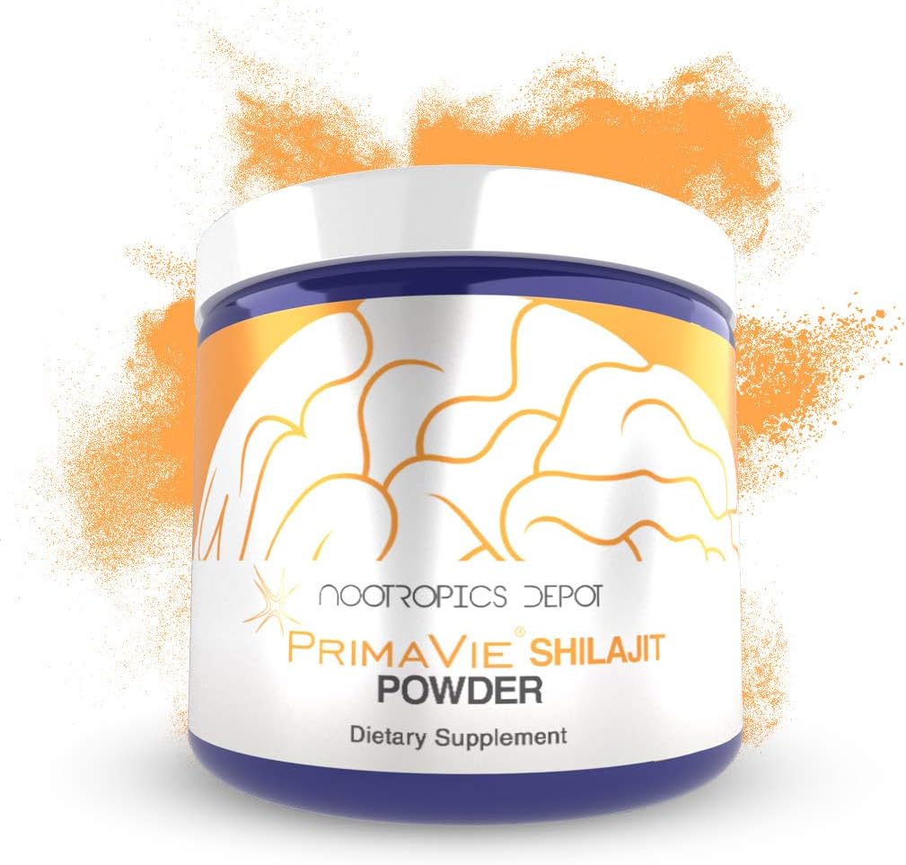 Nootropics Depot PrimaVie Shilajit pó 60 Grams Extrato purificado □ Suplemento Ayurveda □ Suporta Função mitocondrial + Impulsos Endurance