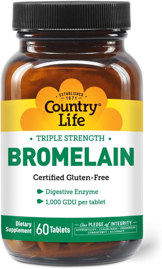 Vida no País - Bromelaína Natural, 500 mg, 60 comprimidos