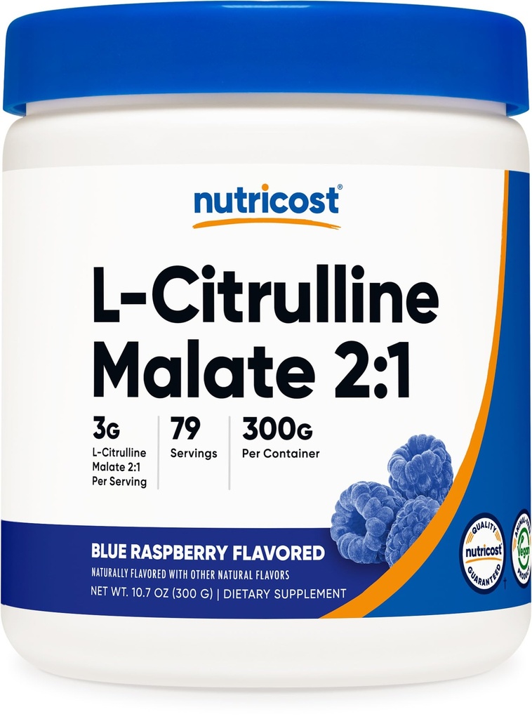L-Citrulina malato de nutricosto 2:1 (300 gramas) (framboesa azul)