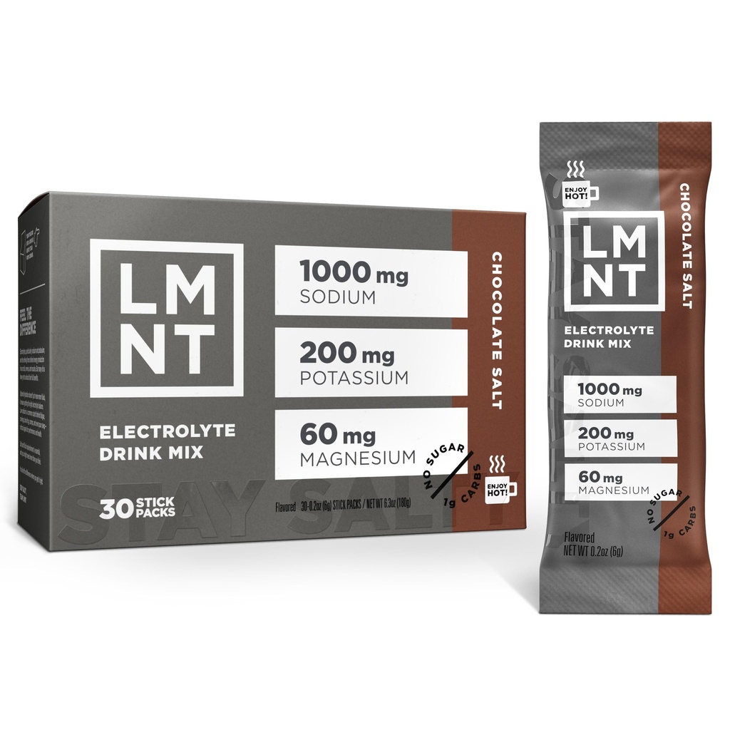 Beber LMNT Zero Açúcar Chocolate quente ou misturador de café - Chocolate Sal .