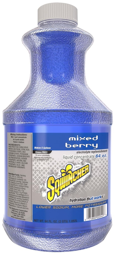Sqwincher 030320-MB Concentrado líquido, 5 Gallon Rendimento, Azul, Padrão (Pacote de 6)