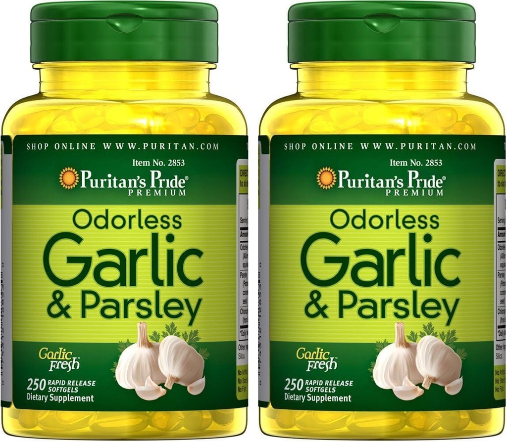 Pride Odorless Alho Puritano & Salsa 500 Mg / 100 Mg, 250 Contagem (Pacote de 2)