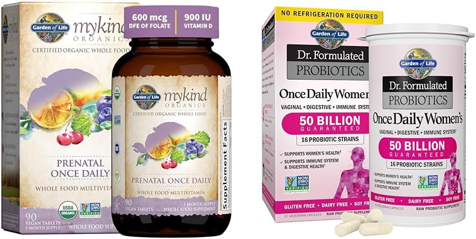 Jardim da Vida Orgânica Vitamina pré-natal: Folato para Energia e Desenvolvimento Fetal Saudável &, Dr. Probióticos Formulados Mulheres Uma vez por Dia, 16 Strains, 50 bilhões, 30 cápsulas