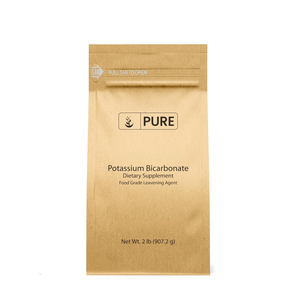 Ingredientes originais puros Bicarbonato de potássio (2 lb) Natural, Seguro de Alimentos, Eletrolítico, Folha