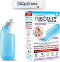 Nasopure Nasal Wash, Little Squirt Kit, “The Nicer Neti Pot” Sinus Wash Kit, confortável Nasal Rinse 4 Oz Garrafa e 20 pacotes de sal (3.75 gr cada), Congestão nasal, Frio, Alergia, Irrigação nasal