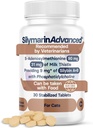 Suplemento de saúde do fígado para gatos - Cardo de leite para gatos Suporte de fígado com S-Adenosilmetionina (mesmo) & Silybin - 30 Comprimidos