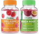 Colágeno e biotina viáveis + Folha de Moringa, chicletes Bundle - Grande degustação, Suplemento Vitamina, sem glúten, GMO livre, chiclete mastigável